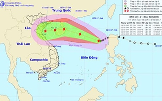 Bão số 11 giật cấp 12, vùng biển bắc Biển Đông động dữ dội