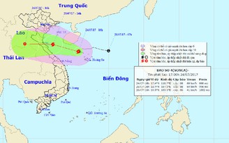 Bão số 4 tăng tốc, hướng vào các tỉnh từ Nghệ An đến Quảng Bình
