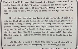 Phó chủ tịch tỉnh không tổ chức tiệc cưới cho con trai để phòng dịch Covid-19