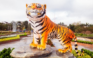 Chẳng thua linh vật hổ ở TP.HCM, con hổ này cũng oai vệ được dân mạng mê tít