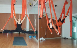 Mẹ Hồ Ngọc Hà gây choáng khi tập yoga điêu luyện