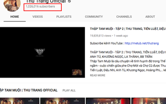 Thu Trang nhận nút vàng YouTube