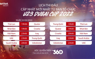 Viettel chính thức sở hữu bản quyền truyền hình U.23 Dubai Cup