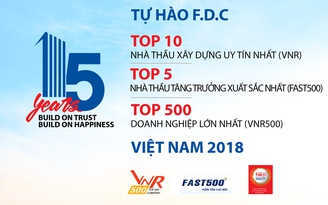 F.D.C tự hào nằm trong TOP 10 nhà thầu xây dựng uy tín năm 2018