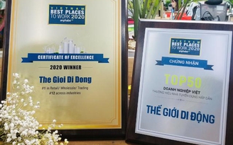 Thế Giới Di Động đạt nhiều giải thưởng ‘Nơi làm việc tốt nhất Việt Nam 2020’