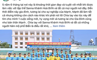 Thủ môn tuyển Quốc gia Tuấn Mạnh rời Khánh Hòa, chấp nhận nghỉ hết lượt đi