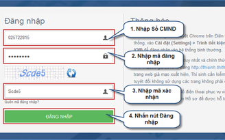 Điều chỉnh nguyện vọng đăng ký xét tuyển xong, thí sinh nhớ nhấn nút Lưu thông tin