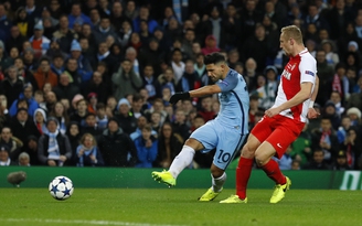 Man City và AS Monaco tạo mưa bàn thắng ở lượt đi vòng knock-out Champions League