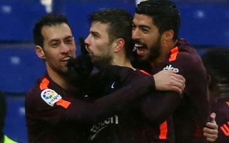 Chỉ có 1 điểm trên sân Espanyol, Barcelona bị Atletico thu ngắn cách biệt
