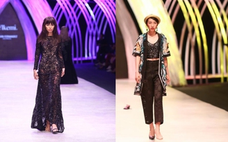 Pha xử lý bình tĩnh của Minh Tú - Phan Linh khi rớt giày trên sàn catwalk