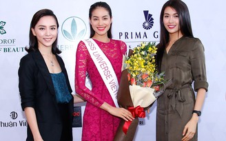 Thiên Lý, Lệ Hằng chúc mừng Hoa hậu Phạm Hương trước giờ đi thi Miss Universe