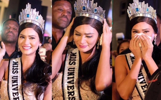 Hoa hậu Hoàn vũ 2015 Pia Wurtzbach vừa đi vừa khóc khi 'hồi hương'