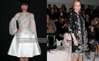 Jessica Minh Anh ngồi ghế VIP Paris Fashion Week cùng Uma Thurman