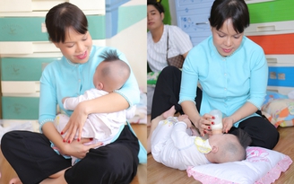 Việt Hương xúc động khi bé mồ côi rúc vào người tìm bú mẹ