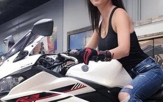MC Nguyễn Cao Kỳ Duyên thích cầm lái mô tô phân khối lớn tại Việt Nam