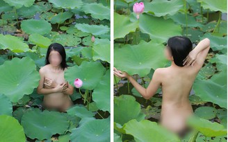 Cô gái chụp ảnh khỏa thân trong hồ sen nhờ công an vào cuộc