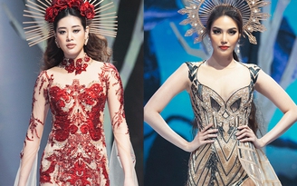 Lan Khuê, Khánh Vân đọ dáng trên sàn diễn Vietnam Runway Fashion Week