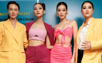 Hoa hậu Khánh Vân diện váy xẻ bạo đi sự kiện