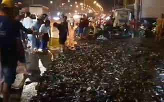2 tấn cá đổ giữa đường Sài Gòn, cả trăm người gom giúp không thiếu con nào!