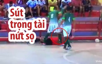 Cầu thủ nổi đóa sút nứt sọ trọng tài trên sân Futsal Cầu thủ nổi đóa sút nứt sọ trọng tài trên sân Futsal