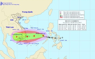 Áp thấp nhiệt đới mạnh lên thành bão Damrey