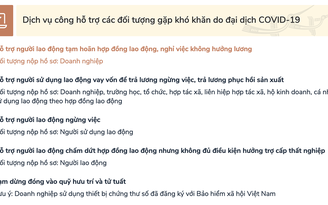 Người lao động có thể làm thủ tục nhận hỗ trợ Covid-19 trên cổng dịch vụ công