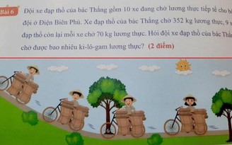 Bài toán ‘xe đạp thồ của bác Thắng chở 352 kg’ gây tranh cãi
