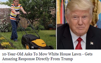 10 tuổi đề nghị cắt cỏ cho Nhà Trắng
