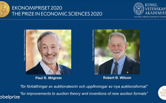 Nobel Kinh tế năm 2020 lại về tay người Mỹ