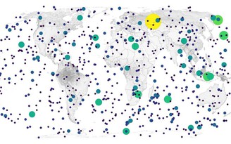 Bản đồ các quả cầu lửa lao vào khí quyển Trái đất 33 năm qua