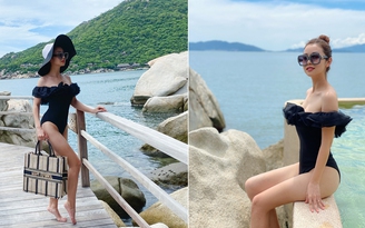 Hoa hậu Jennifer Phạm khoe dáng với bikini
