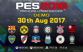 PES 2018 hé lộ các đội bóng góp mặt trong bản demo