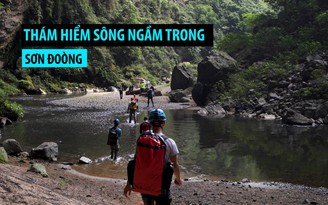 Hình ảnh hiếm có về đợt lặn thám hiểm sông ngầm trong Sơn Đoòng Hình ảnh hiếm có về đợt lặn thám hiểm sông ngầm trong Sơn Đoòng