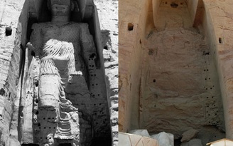 Tàn phá di sản của nhân loại: Đặt mìn hai pho tượng Phật cổ