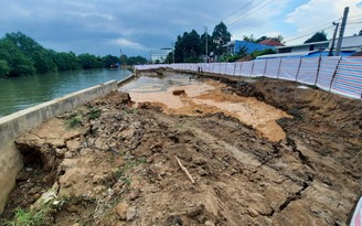 Vĩnh Long: Bờ kè chống ngập gần 160 tỉ đồng sụt lún khi đang thi công