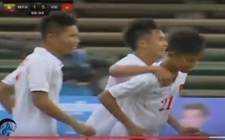Hữu Thắng ghi tuyệt phẩm trận U.16 VN hạ U.16 Myanmar 5-1