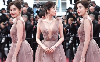 Cổ Lực Na Trát khoe ngực trên thảm đỏ Cannes 2018