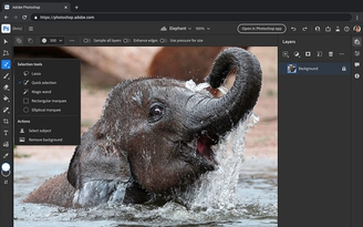Adobe cung cấp miễn phí phiên bản web của Photoshop