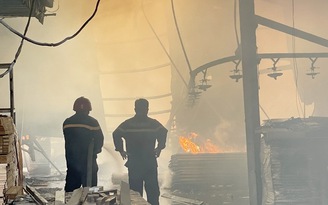 Cháy nhà xưởng của 2 công ty gỗ ở Bình Dương