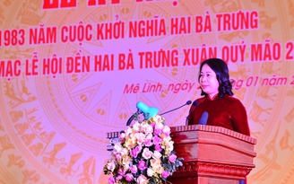 Quyền Chủ tịch nước Võ Thị Ánh Xuân dự lễ hội đền Hai Bà Trưng