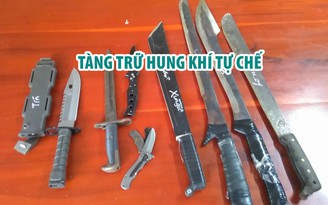 Bắt 5 thanh niên tàng trữ hung khí tự chế trong nhà trọ Bắt 5 thanh niên tàng trữ hung khí tự chế trong nhà trọ