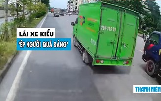 Xe tải chạy ẩu, ‘ép người quá đáng’ trên quốc lộ khiến dân mạng bức xúc