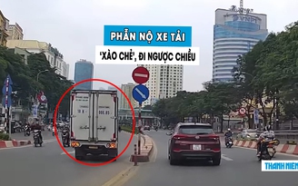 Phẫn nộ tài xế xe tải xem thường luật, ngang nhiên đi ngược chiều trên phố