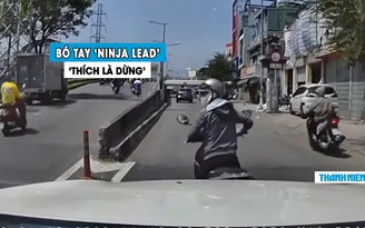 Tài xế ô tô ‘đứng tim’ với kiểu ‘thích là dừng’ của nữ ninja xe máy