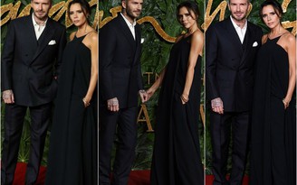 Vợ chồng David Beckham tình tứ trên thảm đỏ ‘British Fashion Awards 2018'