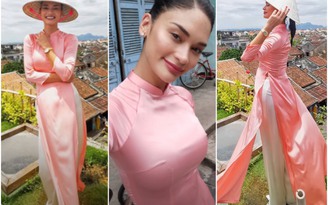 Hoa hậu Hoàn vũ Pia Wurtzbach bất ngờ khoe ảnh mặc áo dài, dạo phố Hội An