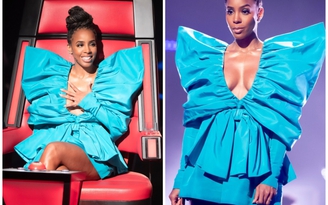 Kelly Rowland diện đầm Công Trí ngồi ghế nóng ‘The Voice Úc’