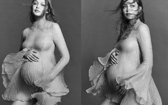 Siêu mẫu Gigi Hadid diện đồ xuyên thấu khoe bụng bầu