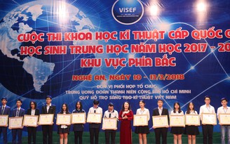 Trao 13 giải nhất cho nghiên cứu khoa học xuất sắc của học sinh