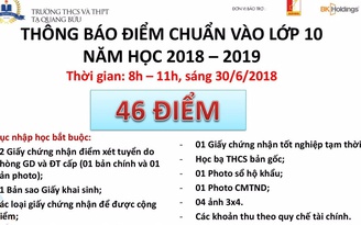 Điểm chuẩn vào lớp 10 ở Hà Nội: Sáng 46, chiều... 49